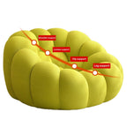 Creative green football-shaped lazy sofa chair made with 3D knit fabric