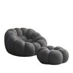 Creative green football-shaped lazy sofa chair made with 3D knit fabric