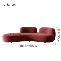 Modern Green Velvet Curved Sofa with Multi-Seater Lounge Couch and Stylish Matte Finish