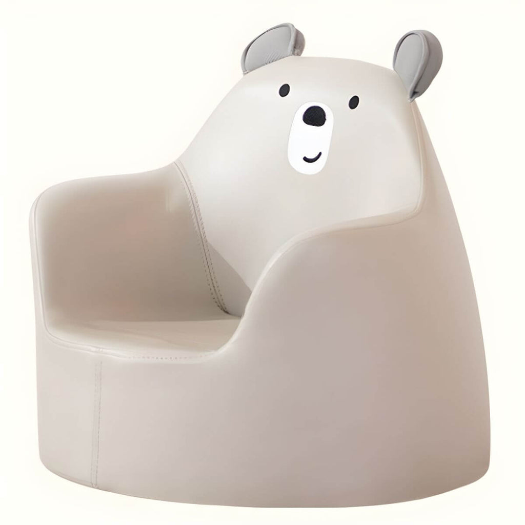 Grey Animal-Themed Club Chair for Kids - Soft Foam Upholstered Design