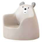 Grey Animal-Themed Club Chair for Kids - Soft Foam Upholstered Design