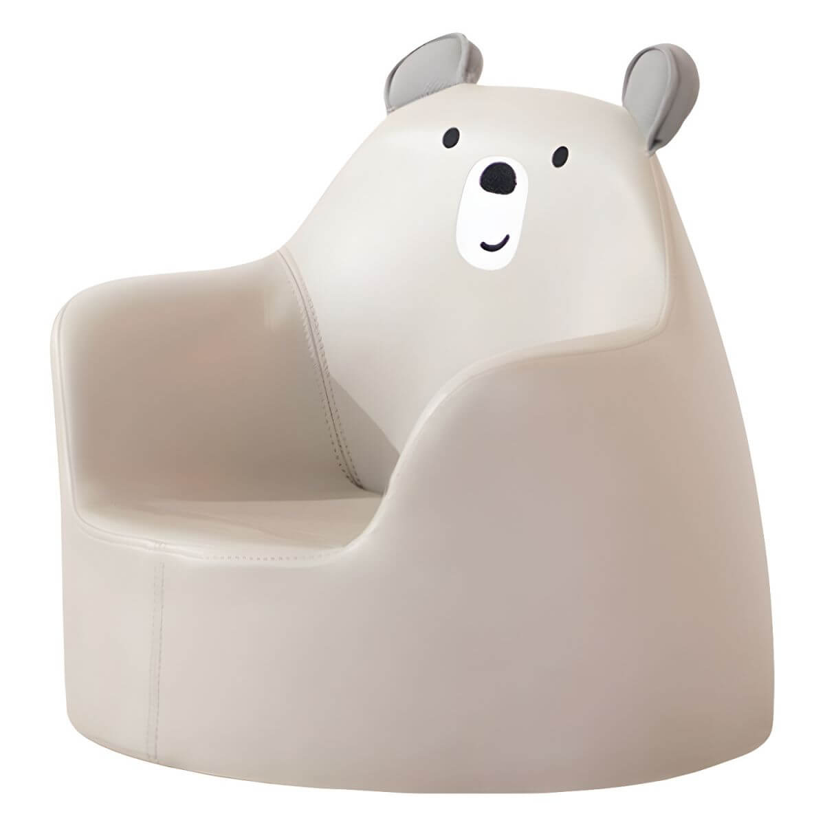 Grey Animal-Themed Club Chair for Kids - Soft Foam Upholstered Design