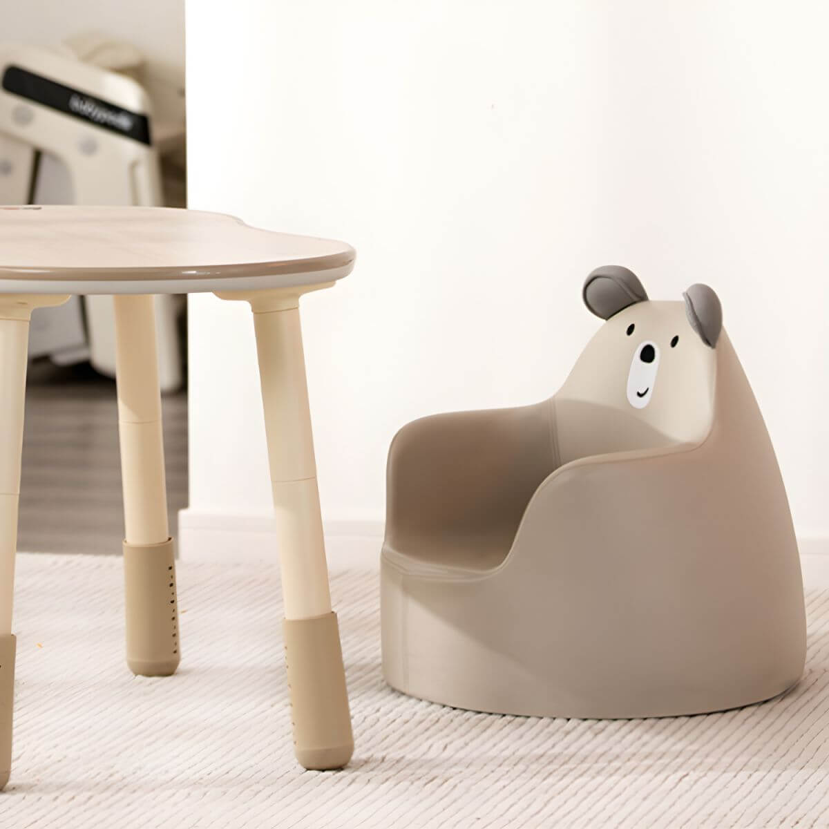 Grey Animal-Themed Club Chair for Kids - Soft Foam Upholstered Design