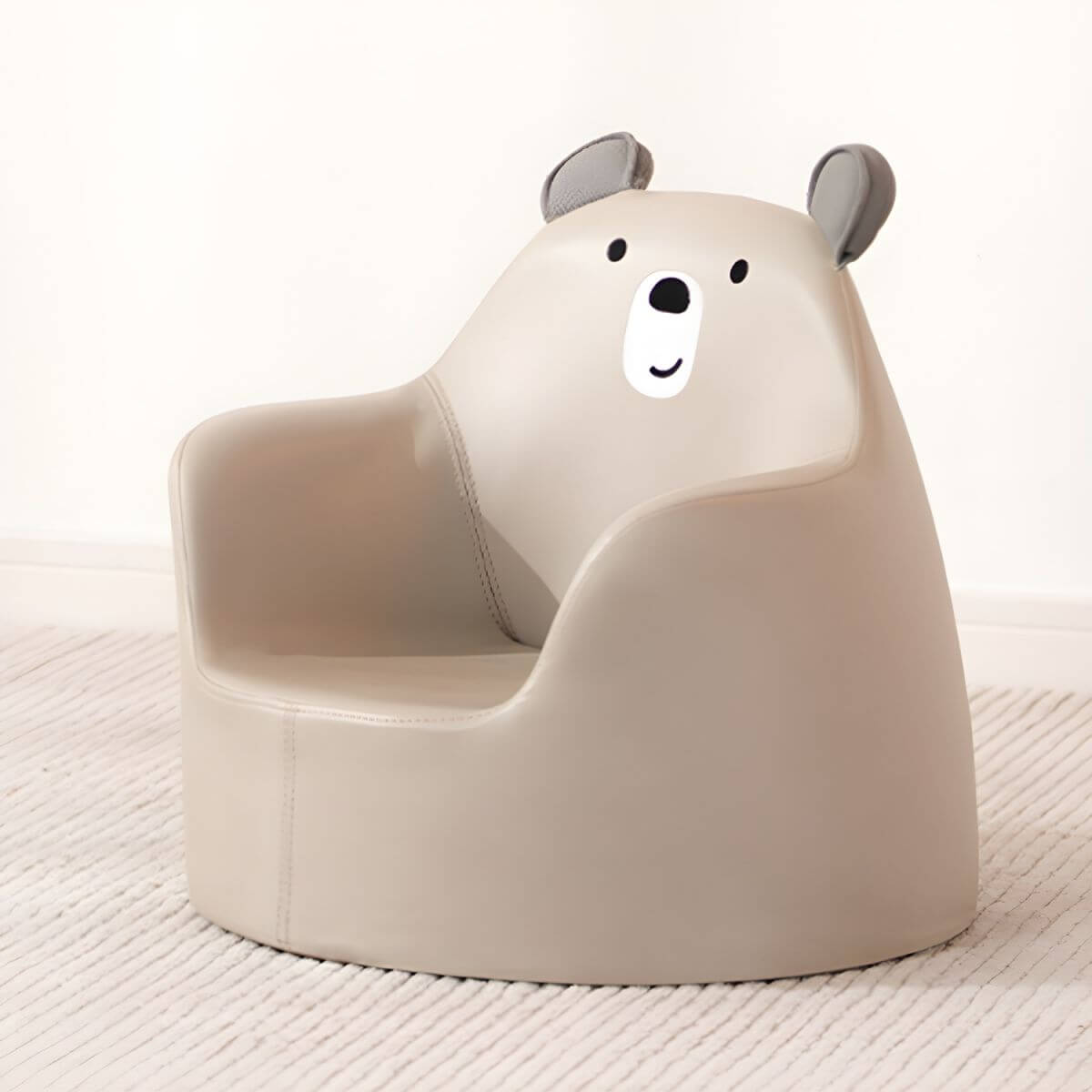 Grey Animal-Themed Club Chair for Kids - Soft Foam Upholstered Design Main Product Image メイン画像