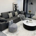 Grey Club Style Children's Sofa with Animal Pattern Design