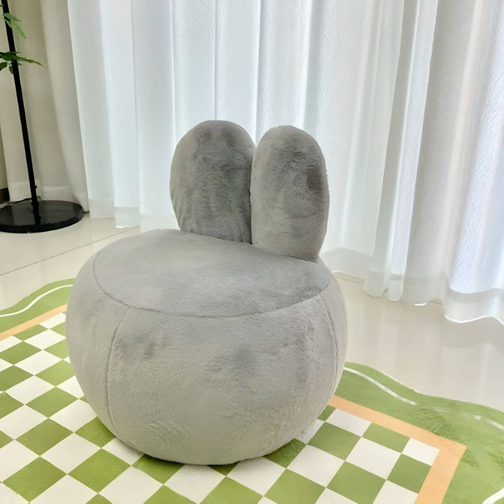 Grey Club Style Children's Sofa with Animal Pattern Design