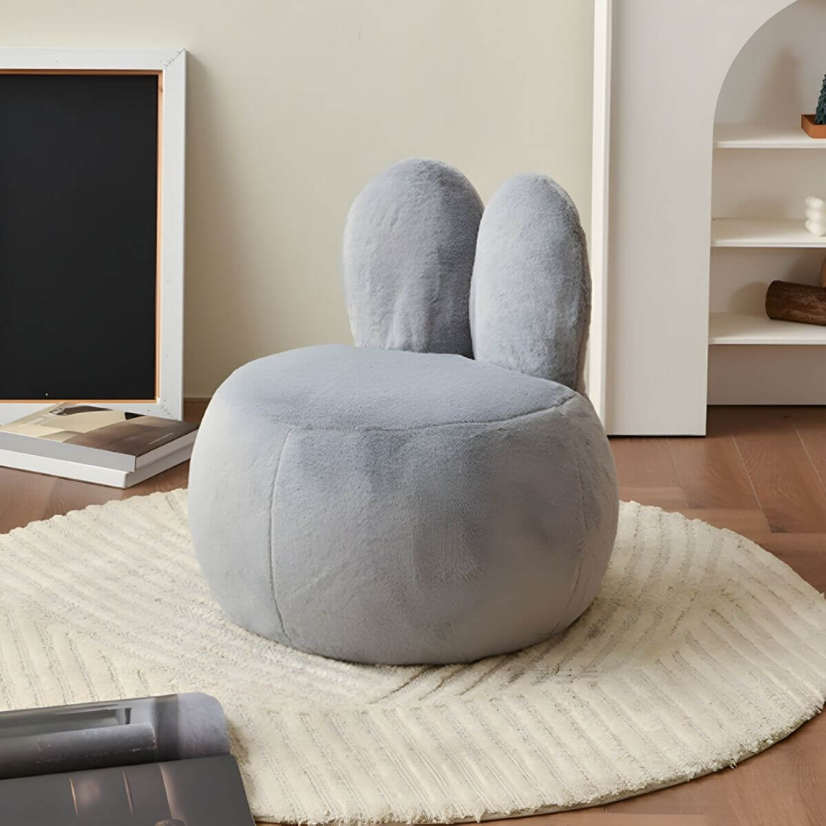 Grey Club Style Children's Sofa with Animal Pattern Design