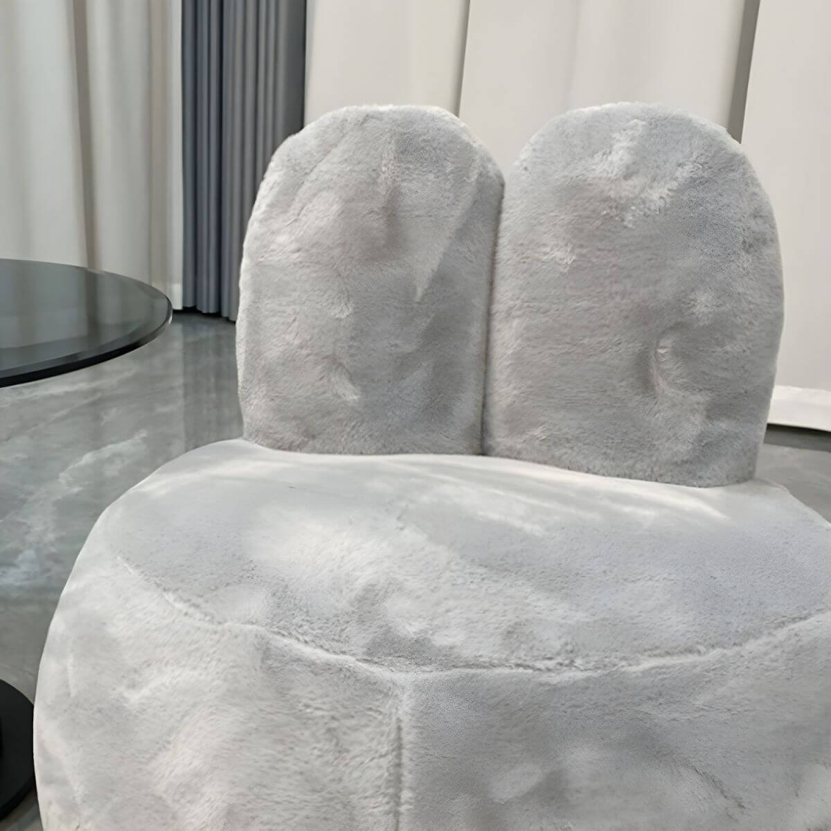 Grey Club Style Children's Sofa with Animal Pattern Design