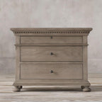 Grey Distressed Wood Traditional Drawer Storage Nightstand