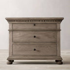 Grey Distressed Wood Traditional Drawer Storage Nightstand