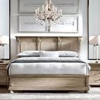 Grey Distressed Wood Traditional Drawer Storage Nightstand