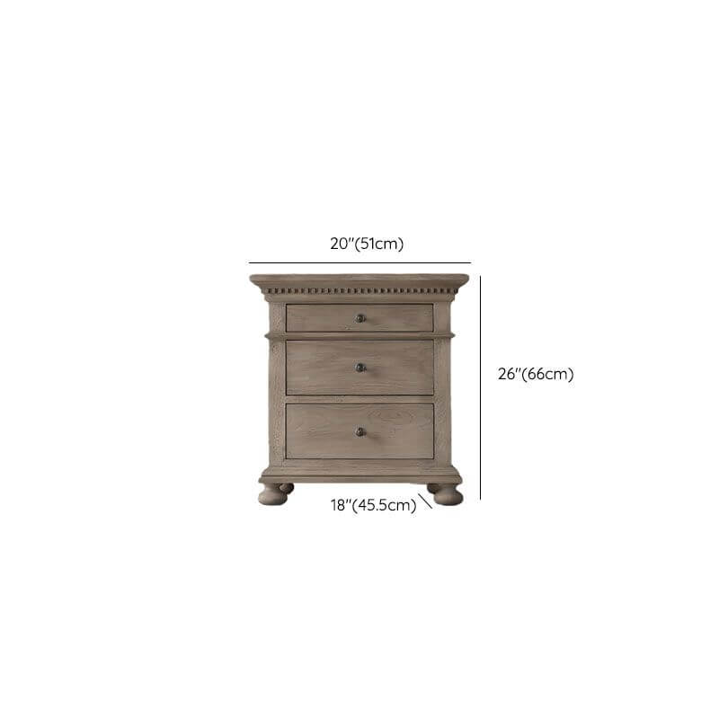 Grey Distressed Wood Traditional Drawer Storage Nightstand Dimensions