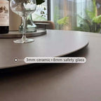 Grey Rock Slab Dining Table Set With 4 Chairs, Size S