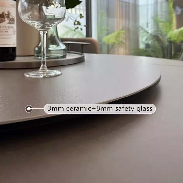 Grey Rock Slab Dining Table Set With 4 Chairs, Size S