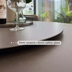 Grey Rock Slab Dining Table Set With 4 Chairs, Size S