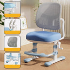 Grey Upholstered 1-Seater Sofa with Ottoman for Kids