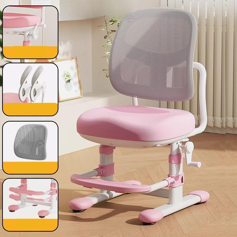 Grey Upholstered 1-Seater Sofa with Ottoman for Kids