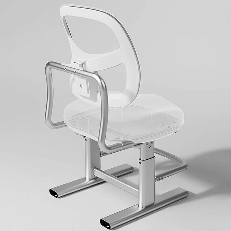 Grey Upholstered 1-Seater Sofa with Ottoman for Kids