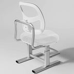 Grey Upholstered 1-Seater Sofa with Ottoman for Kids