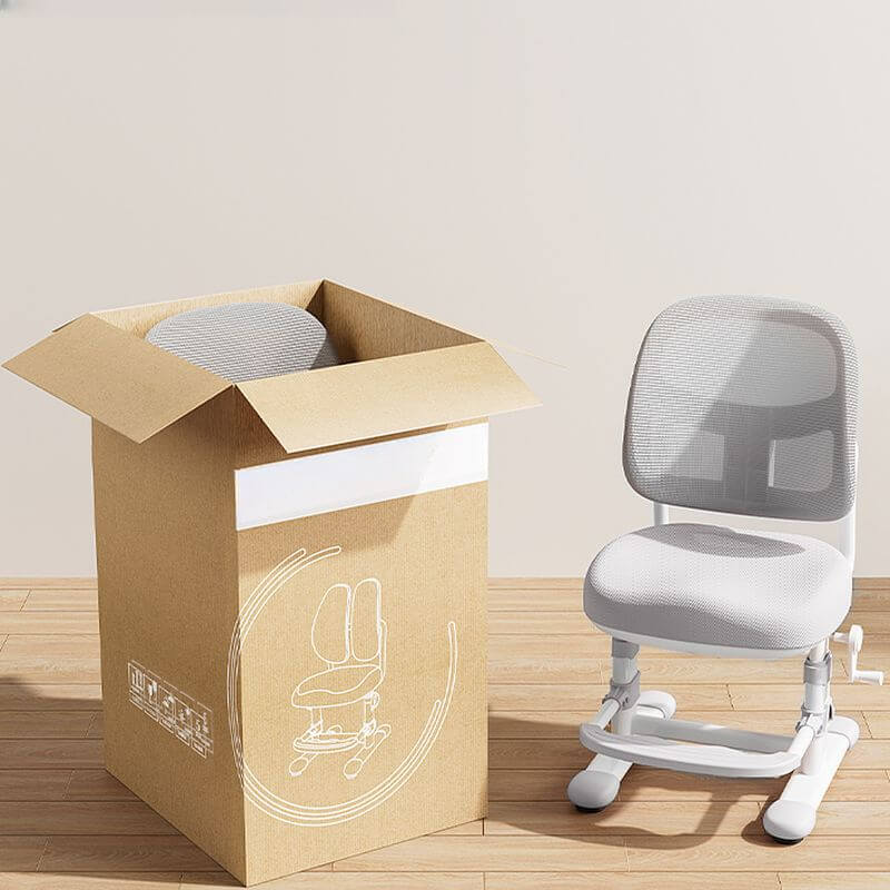 Grey Upholstered 1-Seater Sofa with Ottoman for Kids