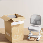 Grey Upholstered 1-Seater Sofa with Ottoman for Kids