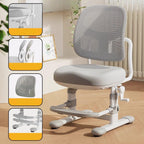 Grey Upholstered 1-Seater Sofa with Ottoman for Kids