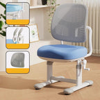 Grey Upholstered 1-Seater Sofa with Ottoman for Kids