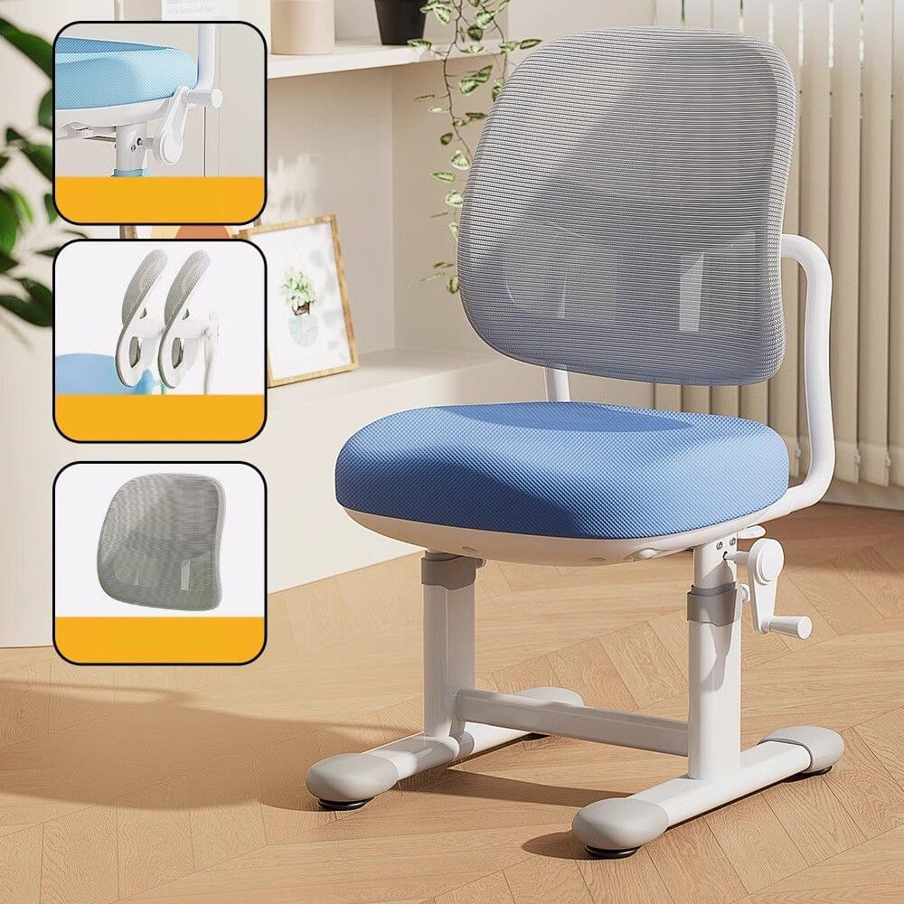 Grey Upholstered 1-Seater Sofa with Ottoman for Kids