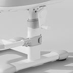 Grey Upholstered 1-Seater Sofa with Ottoman for Kids