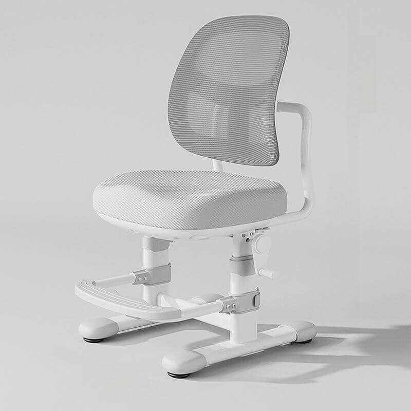 Grey Upholstered 1-Seater Sofa with Ottoman for Kids