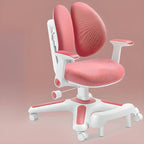 Grey Upholstered Kids Chair with Adjustable Height and Ergonomic Support