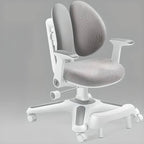 Grey Upholstered Kids Chair with Adjustable Height and Ergonomic Support Main Product Image