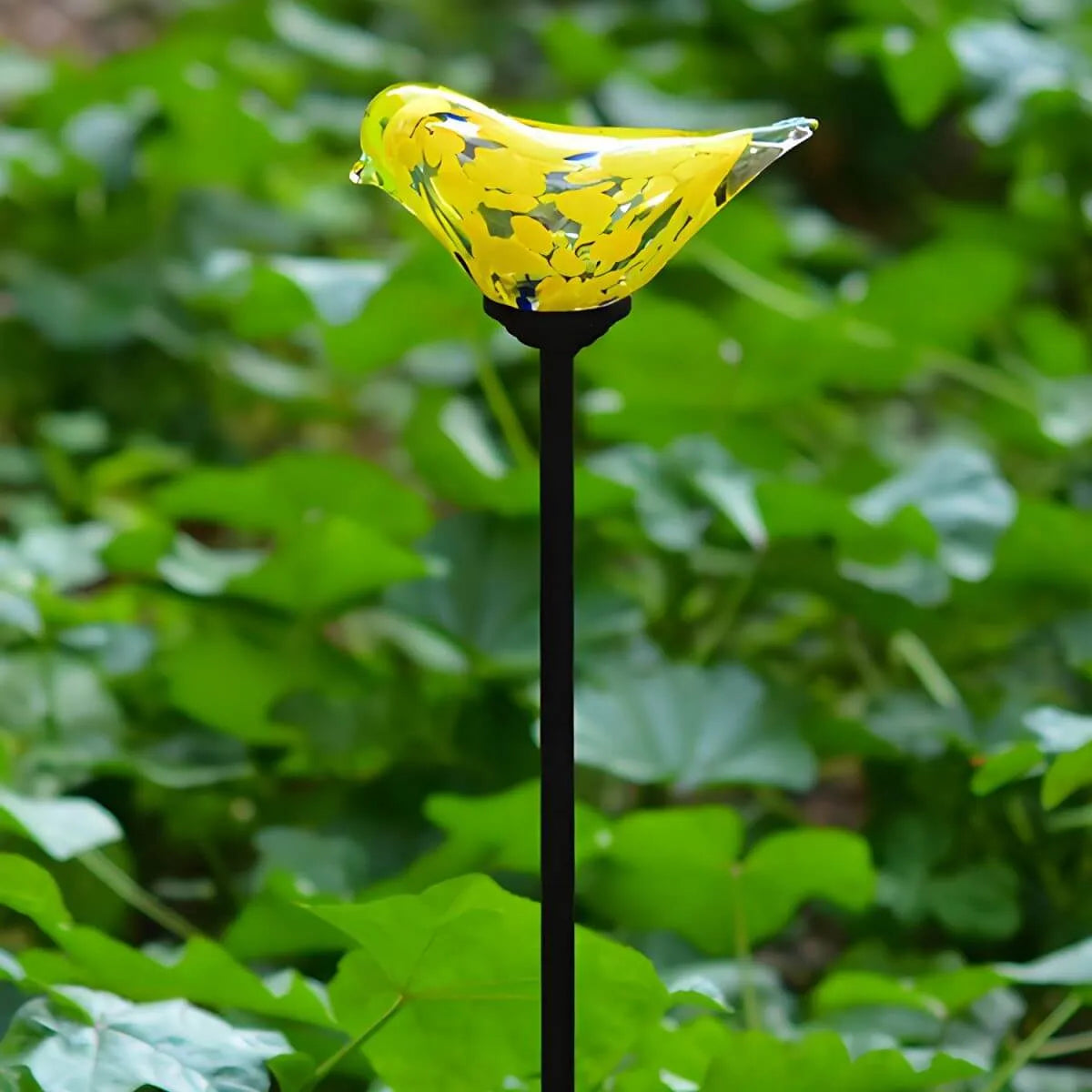 Hand-Blown Glass Bird Solar Path Lights – Outdoor LED Landscape Lighting