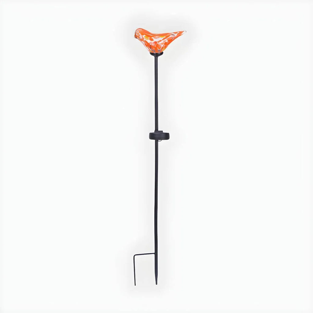 Hand-Blown Glass Bird Solar Path Lights – Outdoor LED Landscape Lighting