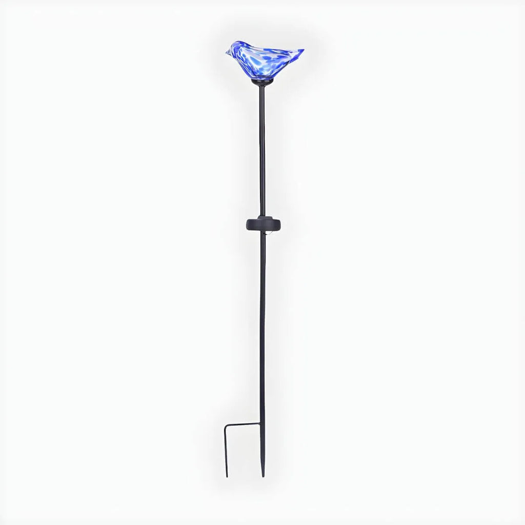 Hand-Blown Glass Bird Solar Path Lights – Outdoor LED Landscape Lighting