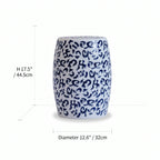 Hand-Painted Ceramic Side Table Stool With French Vintage Cat Motifs