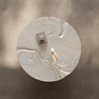 Hand-Painted Sculptural Coffee Table with Stone-Look Texture