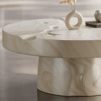 Hand-Painted Sculptural Coffee Table with Stone-Look Texture