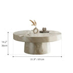 Hand-Painted Sculptural Coffee Table with Stone-Look Texture Dimensions