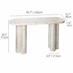 Handcrafted Mother of Pearl Coffee Table Console with Sculptural Twin Columns Dimensions