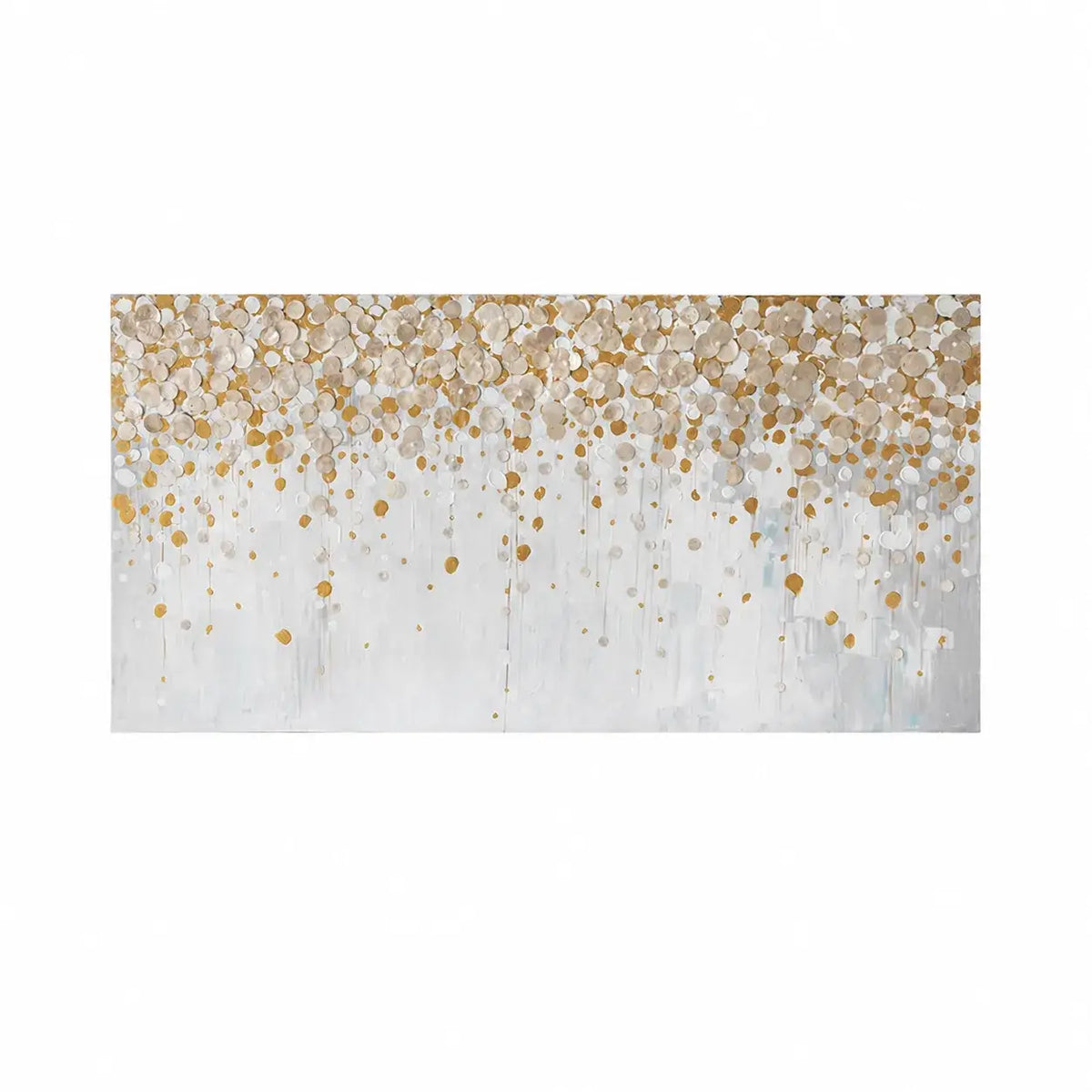 Handcrafted Mother of Pearl Wall Art, Gold Shell Collage Landscape Panel