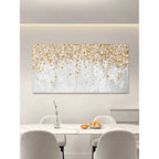 Handcrafted Mother of Pearl Wall Art, Gold Shell Collage Landscape Panel