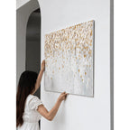 Handcrafted Mother of Pearl Wall Art, Gold Shell Collage Landscape Panel