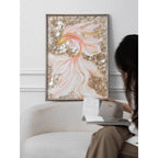 Handcrafted Mother of Pearl Wall Art, Layered Koi Relief for Bright Entry and Living Spaces Main Product Image