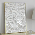 Handcrafted Mother of Pearl Wall Art Series with Gold Frame Relief
