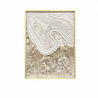 Handcrafted Mother of Pearl Wall Art Series with Gold Frame Relief