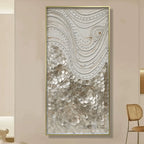 Handcrafted Mother of Pearl Wall Art Series with Gold Frame Relief