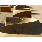 Handcrafted Natural Wood Bench With Elegant Curved Lines