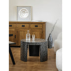 Handmade Mother of Pearl Coffee Table with Sculptural Round Base