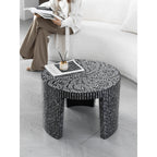 Handmade Mother of Pearl Coffee Table with Sculptural Round Base